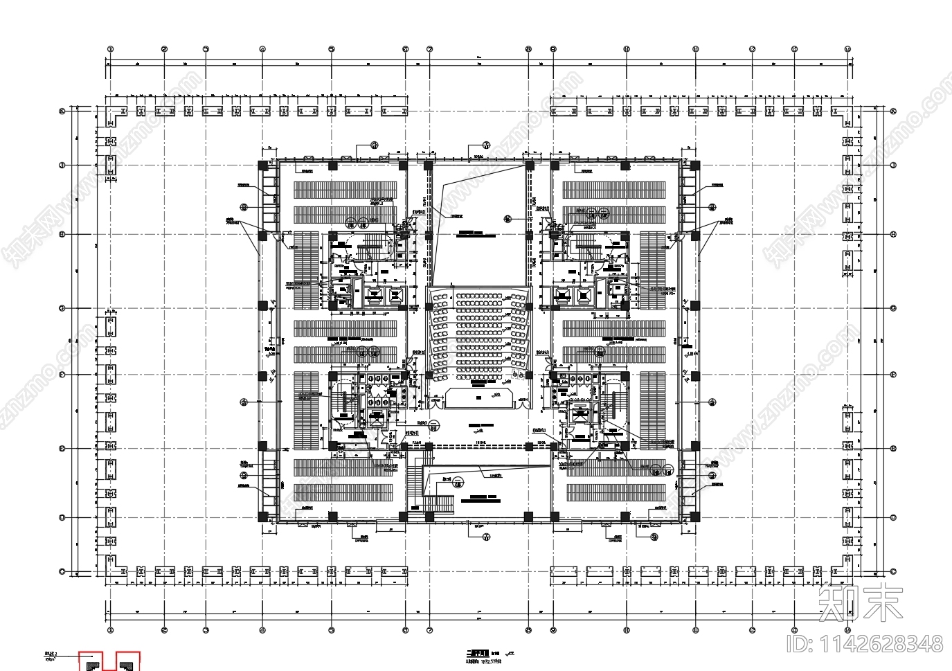 某高校图书馆建筑cad施工图下载【ID:1142628348】