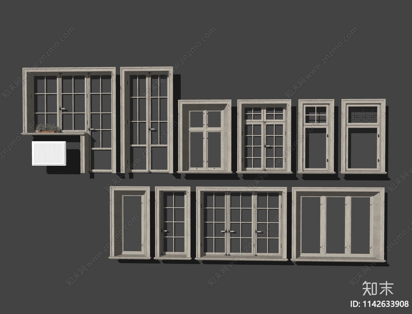 现代别墅窗SU模型下载【ID:1142633908】