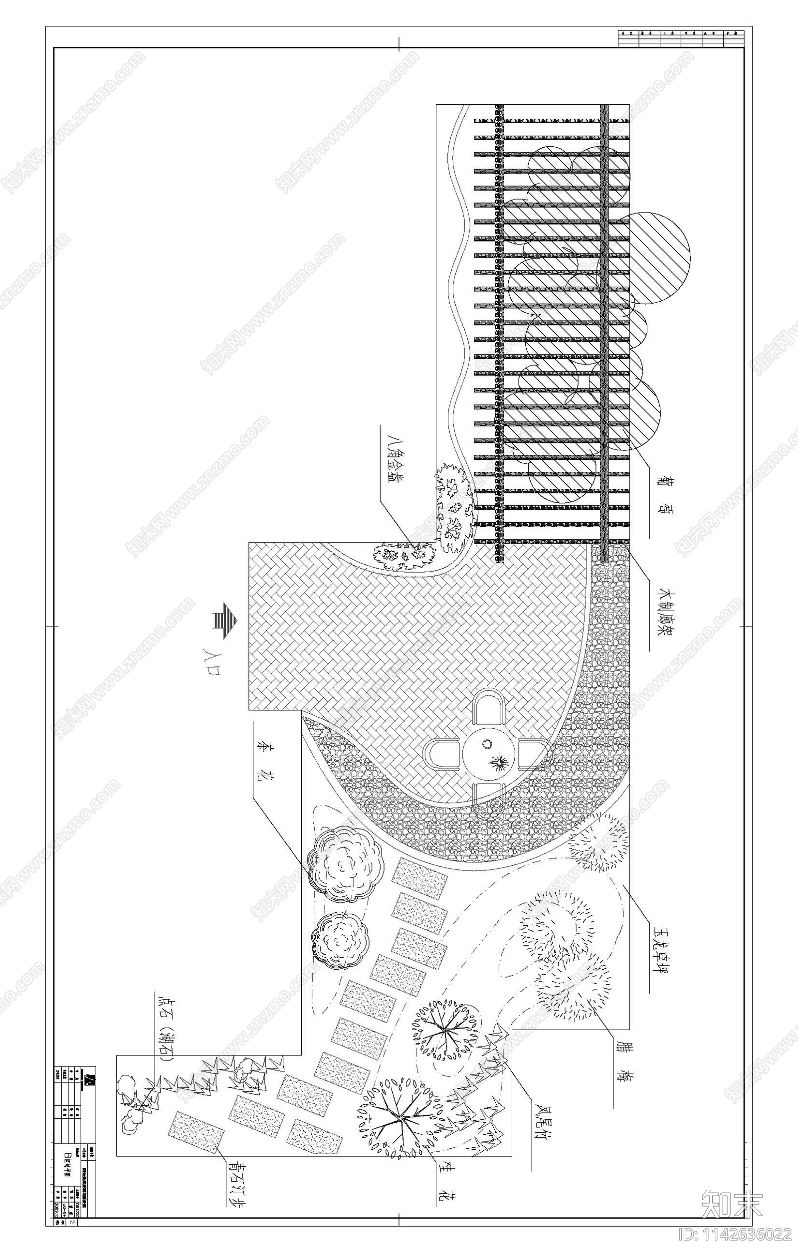 小区屋顶花园景观cad施工图下载【ID:1142636022】