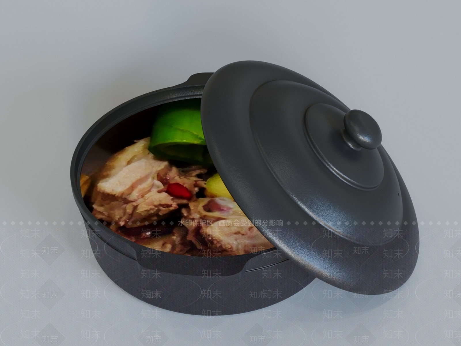 陶砂锅3D模型下载【ID:1142636286】