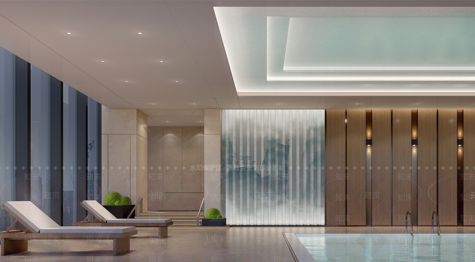 现代泳池SU模型下载【ID:1143846694】