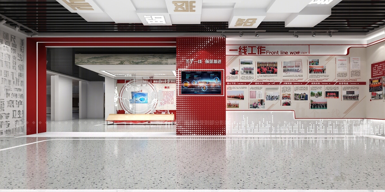 现代党建展厅SU模型下载【ID:1142638588】