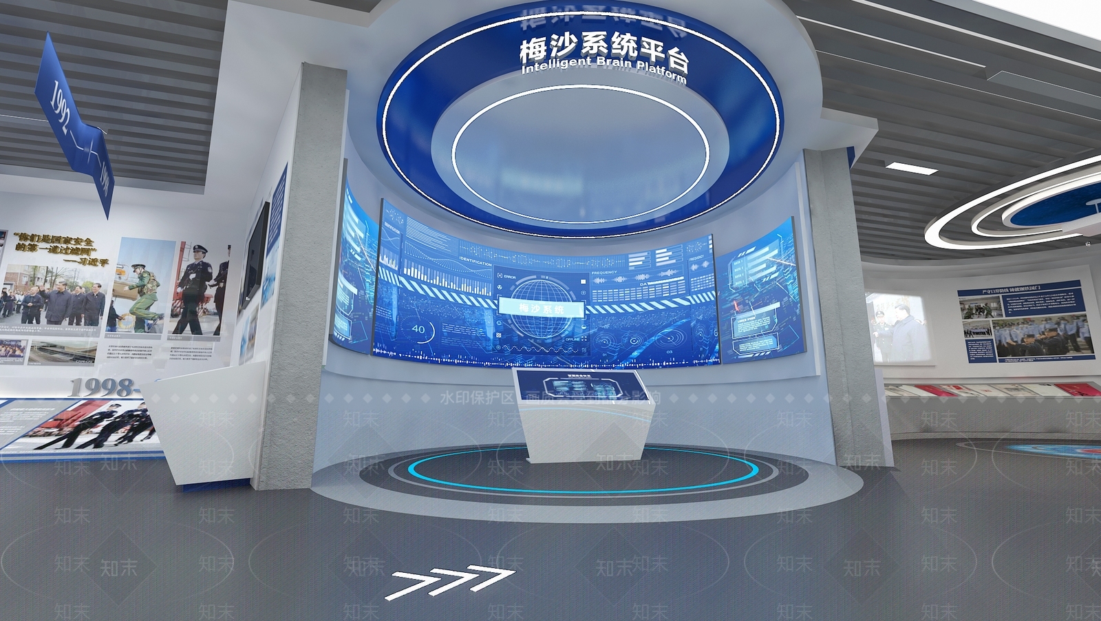 现代企业文化展厅SU模型下载【ID:1142639624】