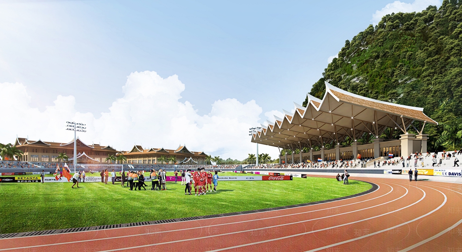 东南亚风格综合体育足球场看台3D模型下载【ID:1142645749】