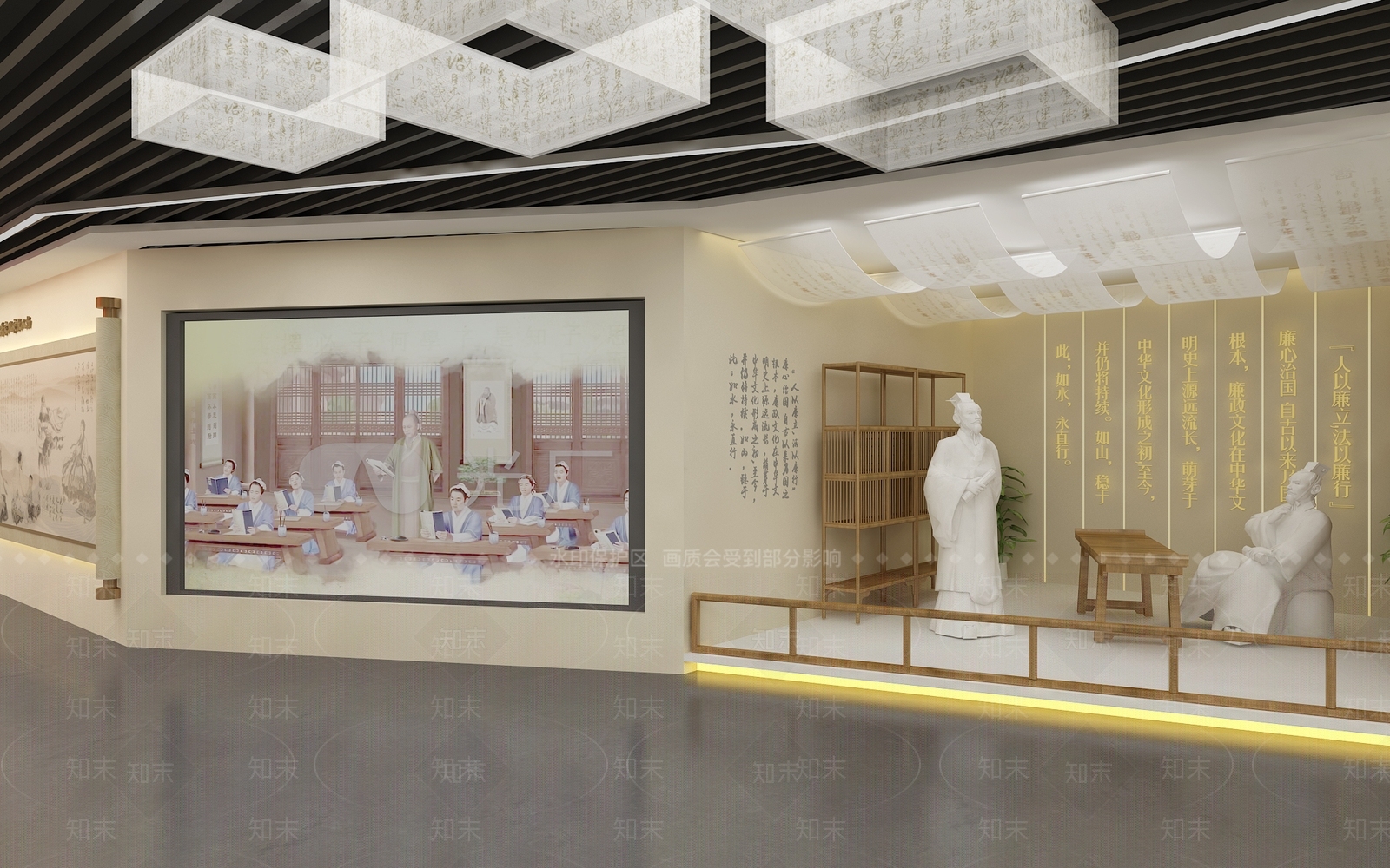 新中式廉政展厅SU模型下载【ID:1142647510】