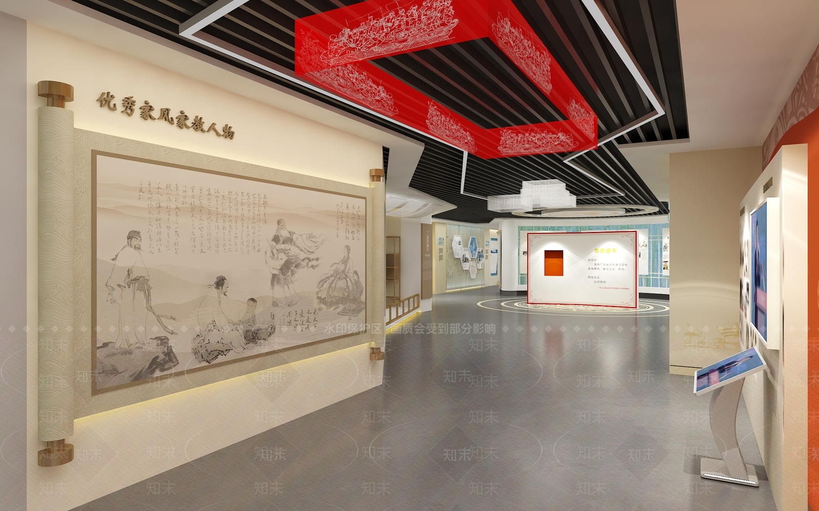 新中式廉政展厅SU模型下载【ID:1142647510】
