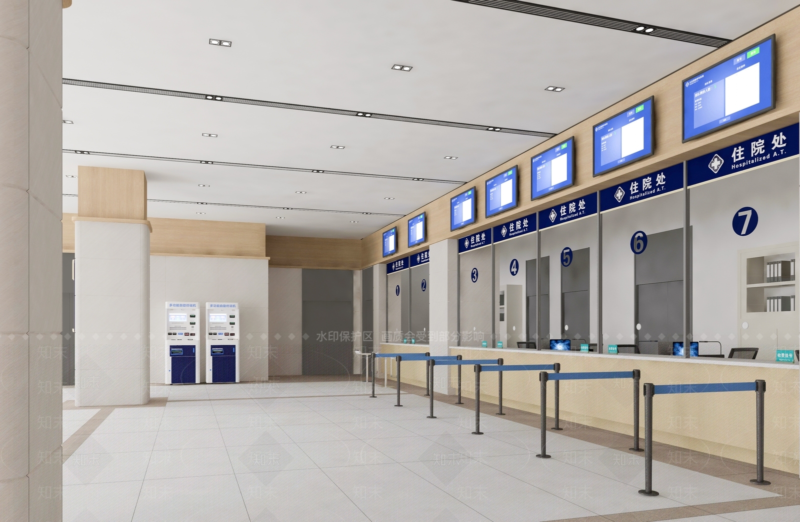 现代医院大厅SU模型下载【ID:1142648589】