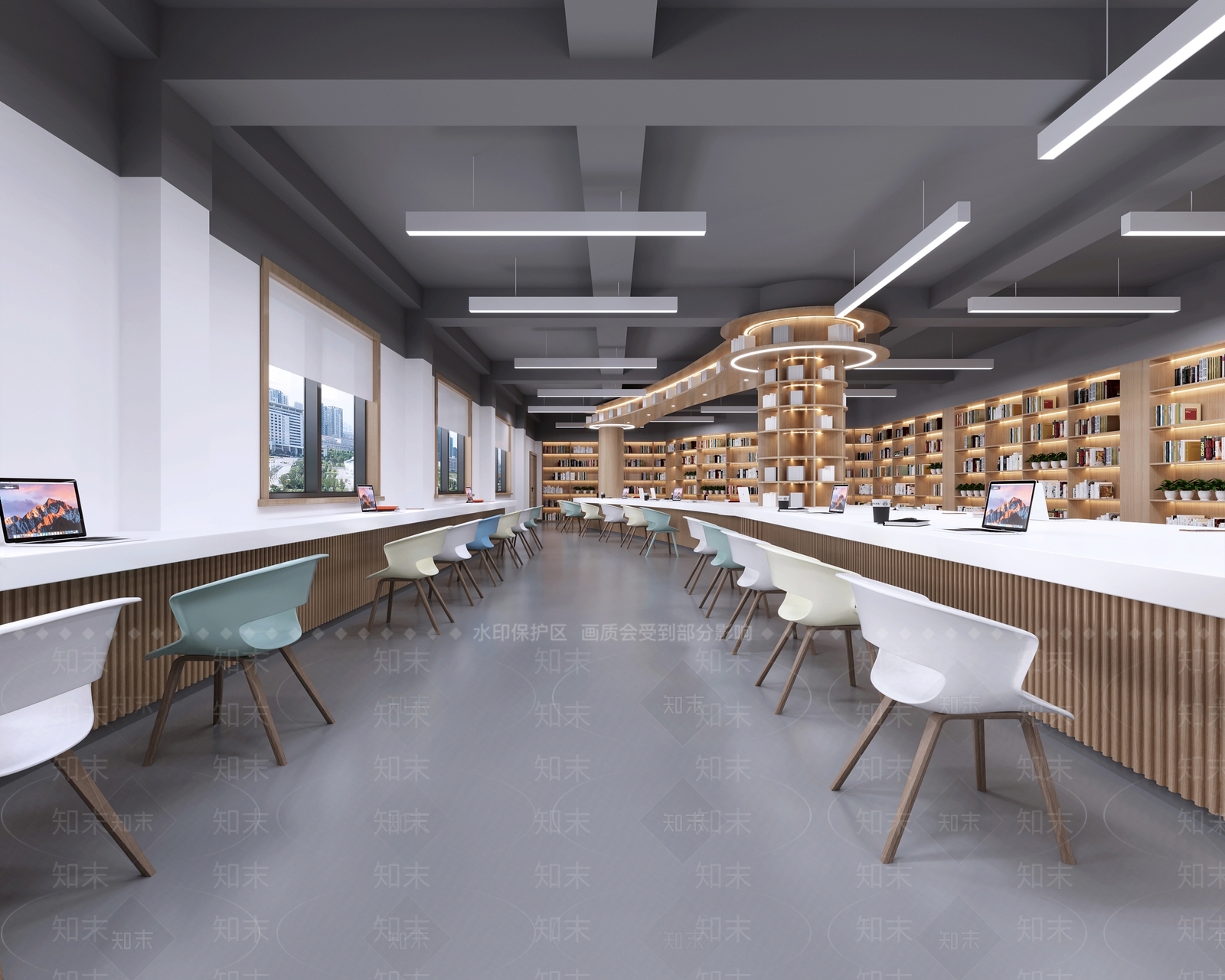 阅读室图书馆3D模型下载【ID:1142754870】