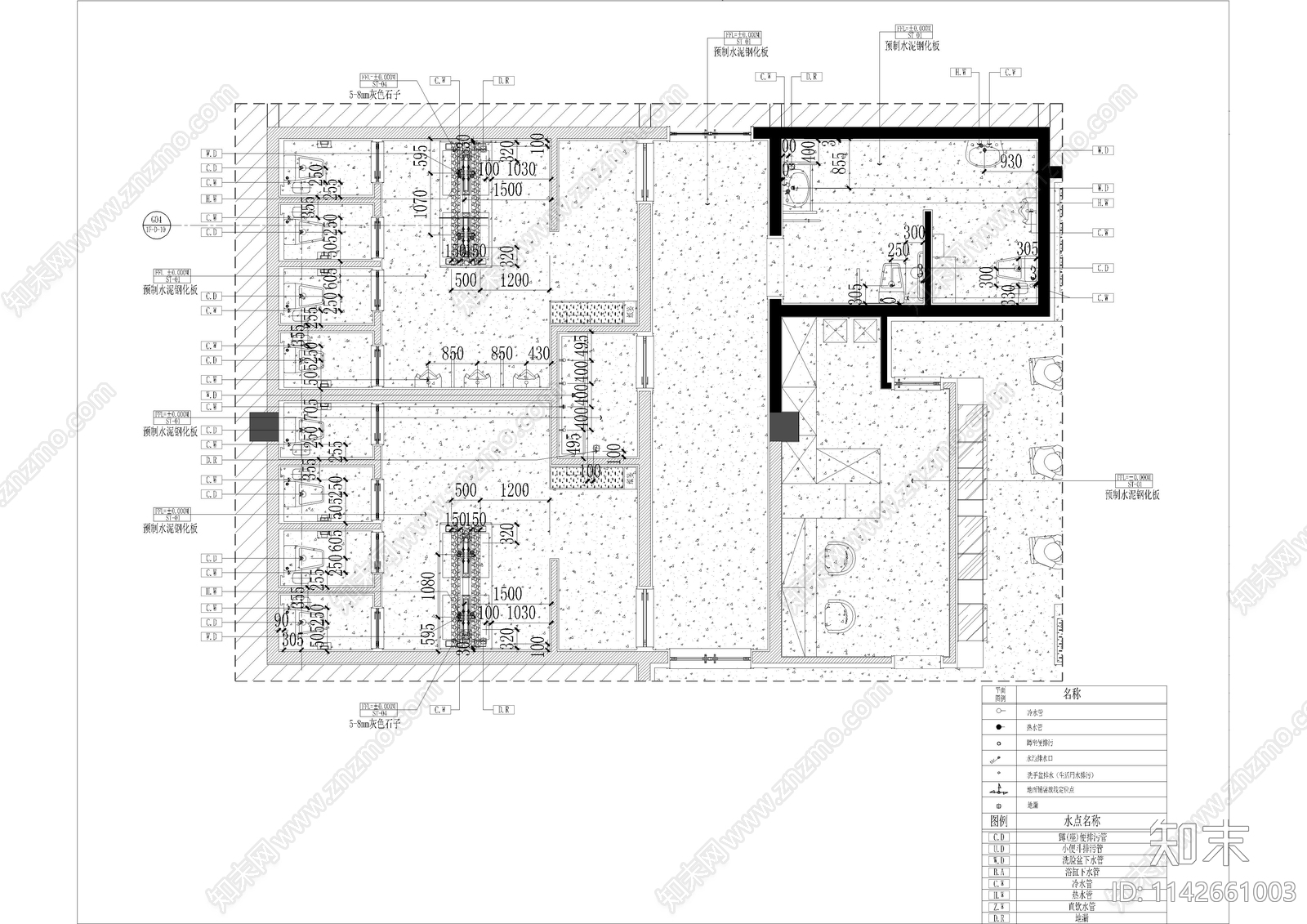 温泉酒店大堂吧书吧cad施工图下载【ID:1142661003】