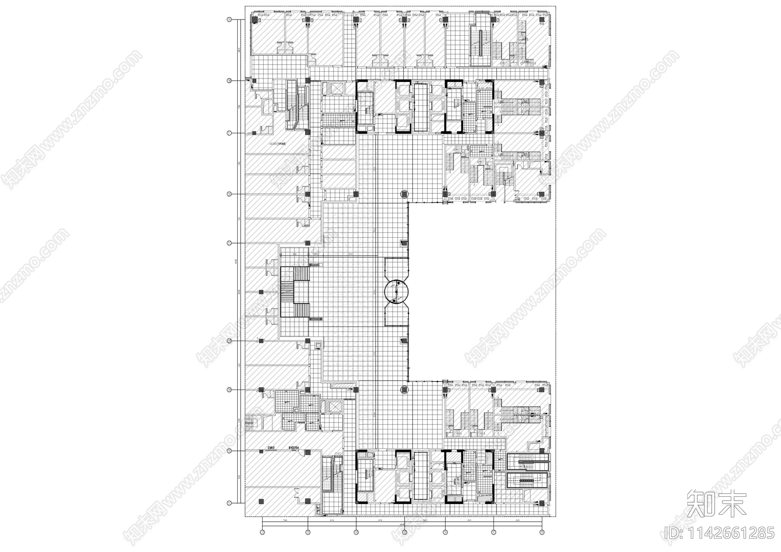 办公楼大堂空间cad施工图下载【ID:1142661285】