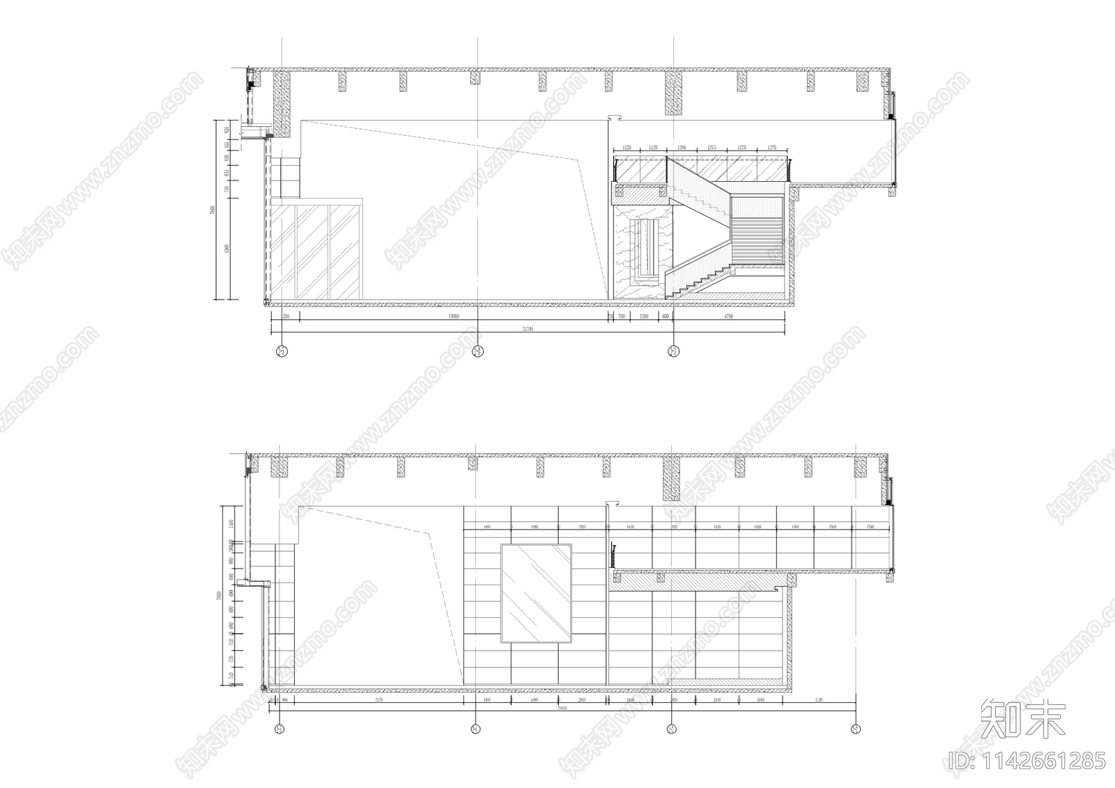 办公楼大堂空间cad施工图下载【ID:1142661285】