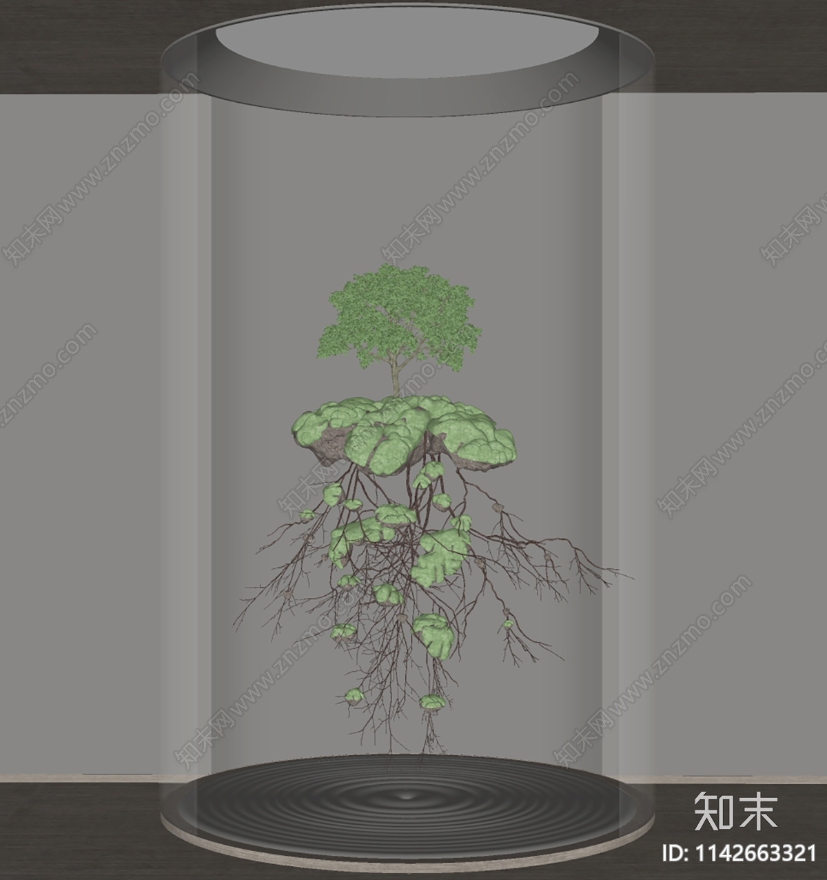 现代景观悬吊植物树SU模型下载【ID:1142663321】