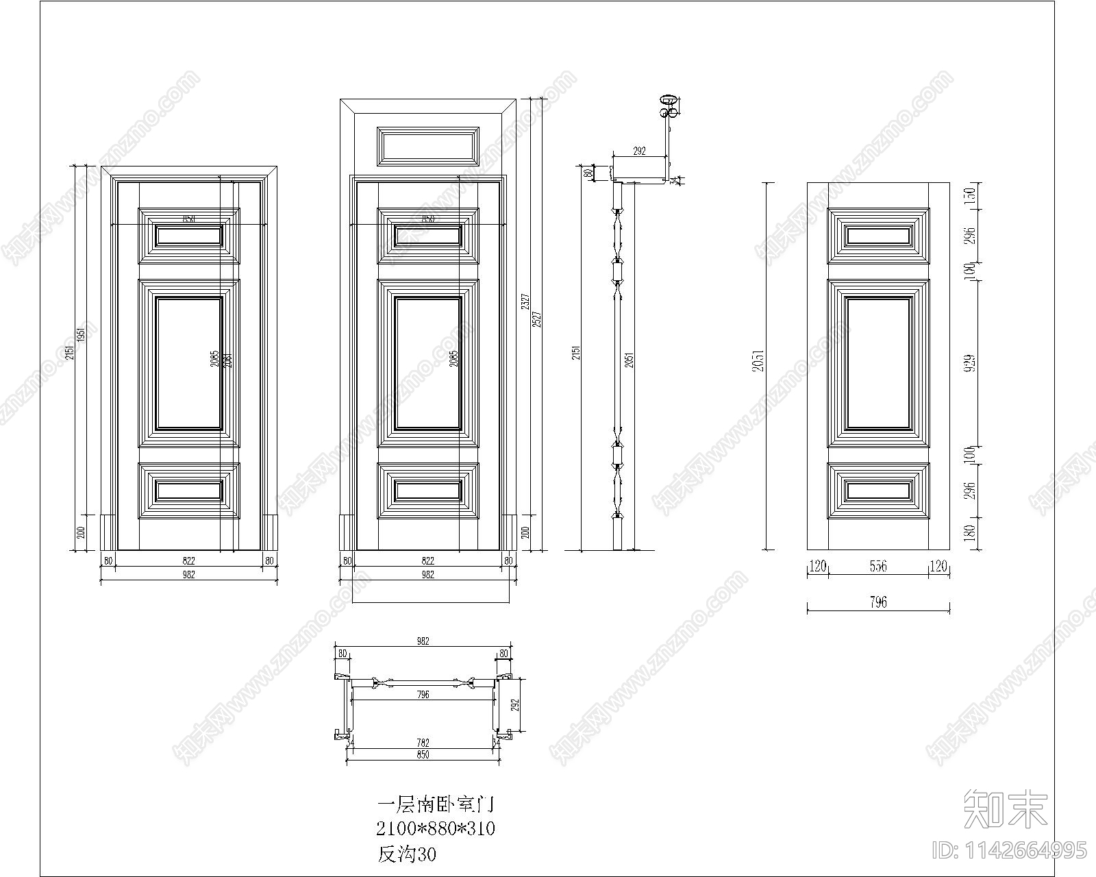 室内门cad施工图下载【ID:1142664995】