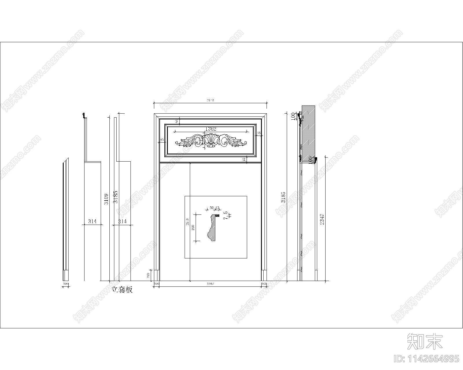 室内门cad施工图下载【ID:1142664995】