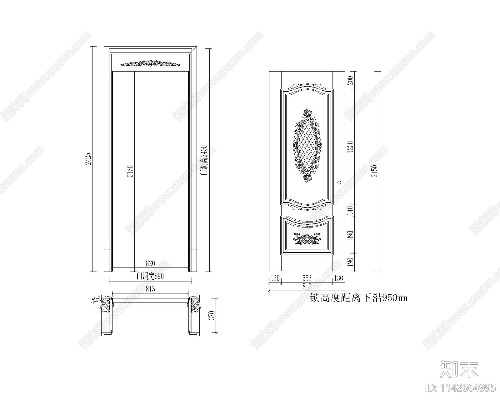 室内门cad施工图下载【ID:1142664995】
