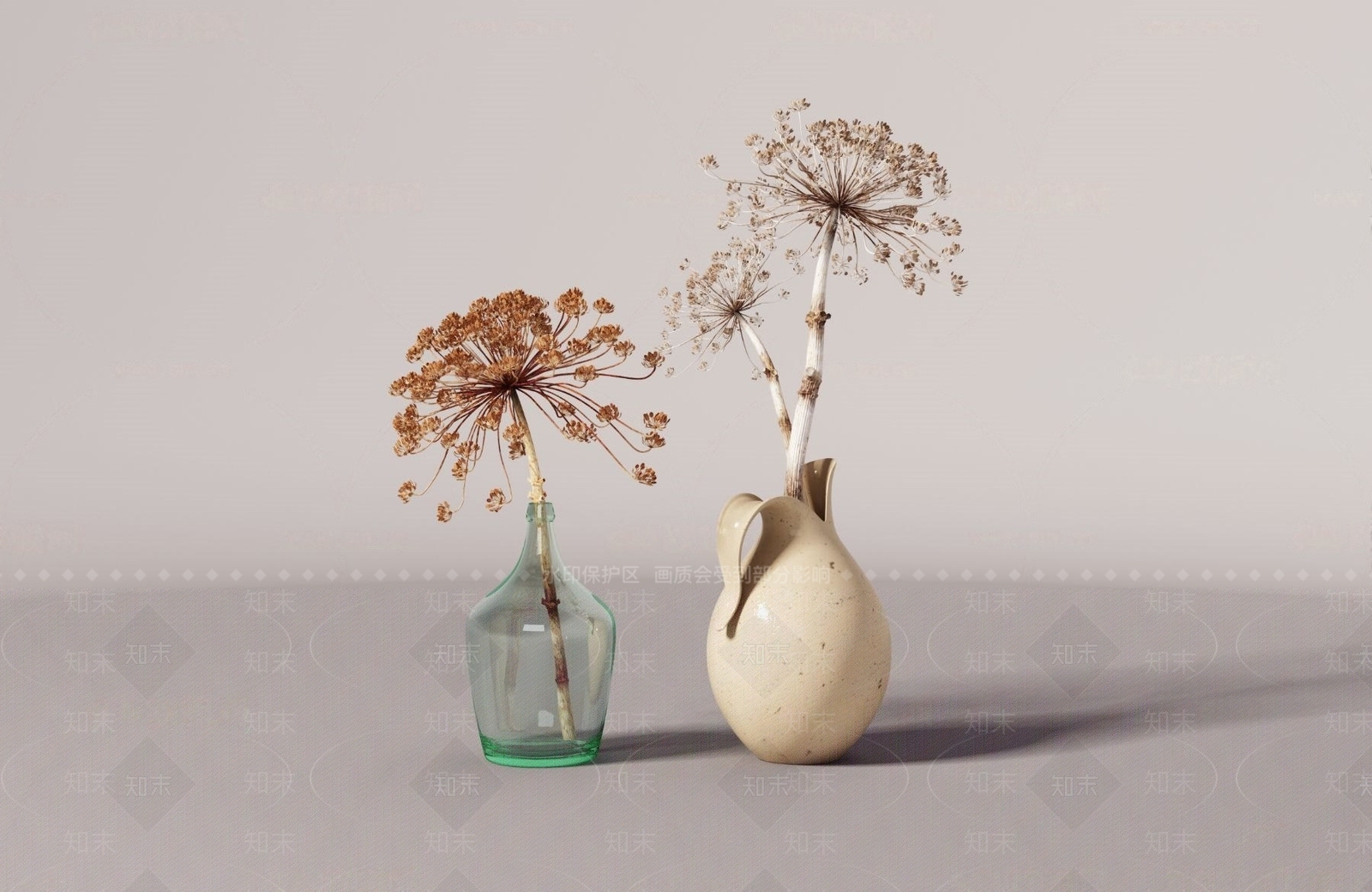 现代干枝陶瓷花瓶SU模型下载【ID:1142670988】