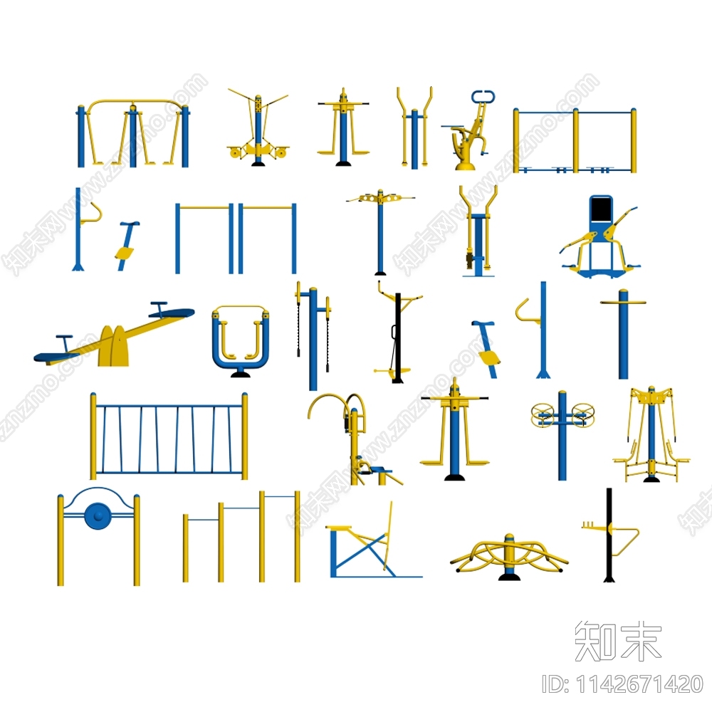 健身器材SU模型下载【ID:1142671420】