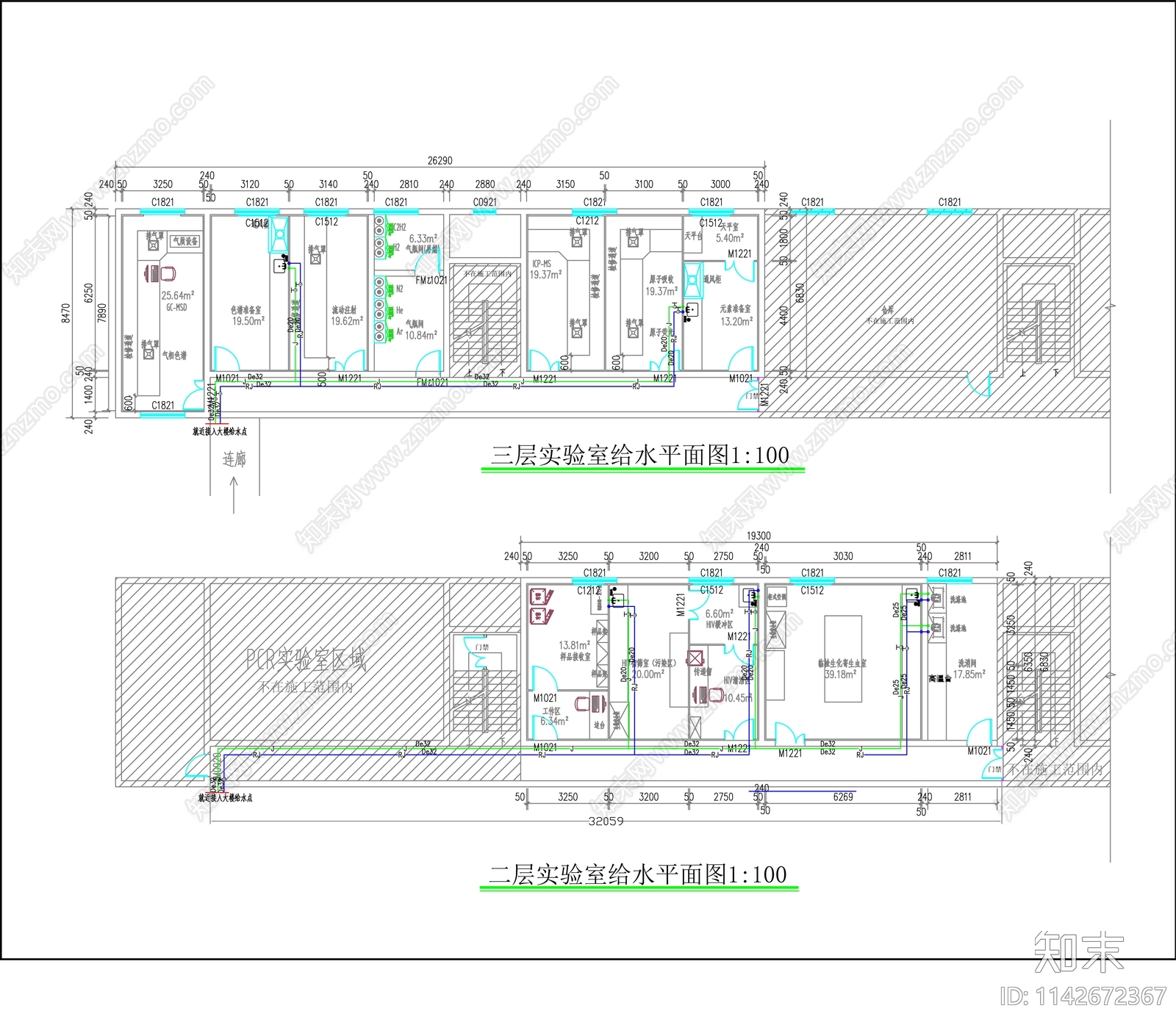 疾控中心实验室装修专业化cad施工图下载【ID:1142672367】