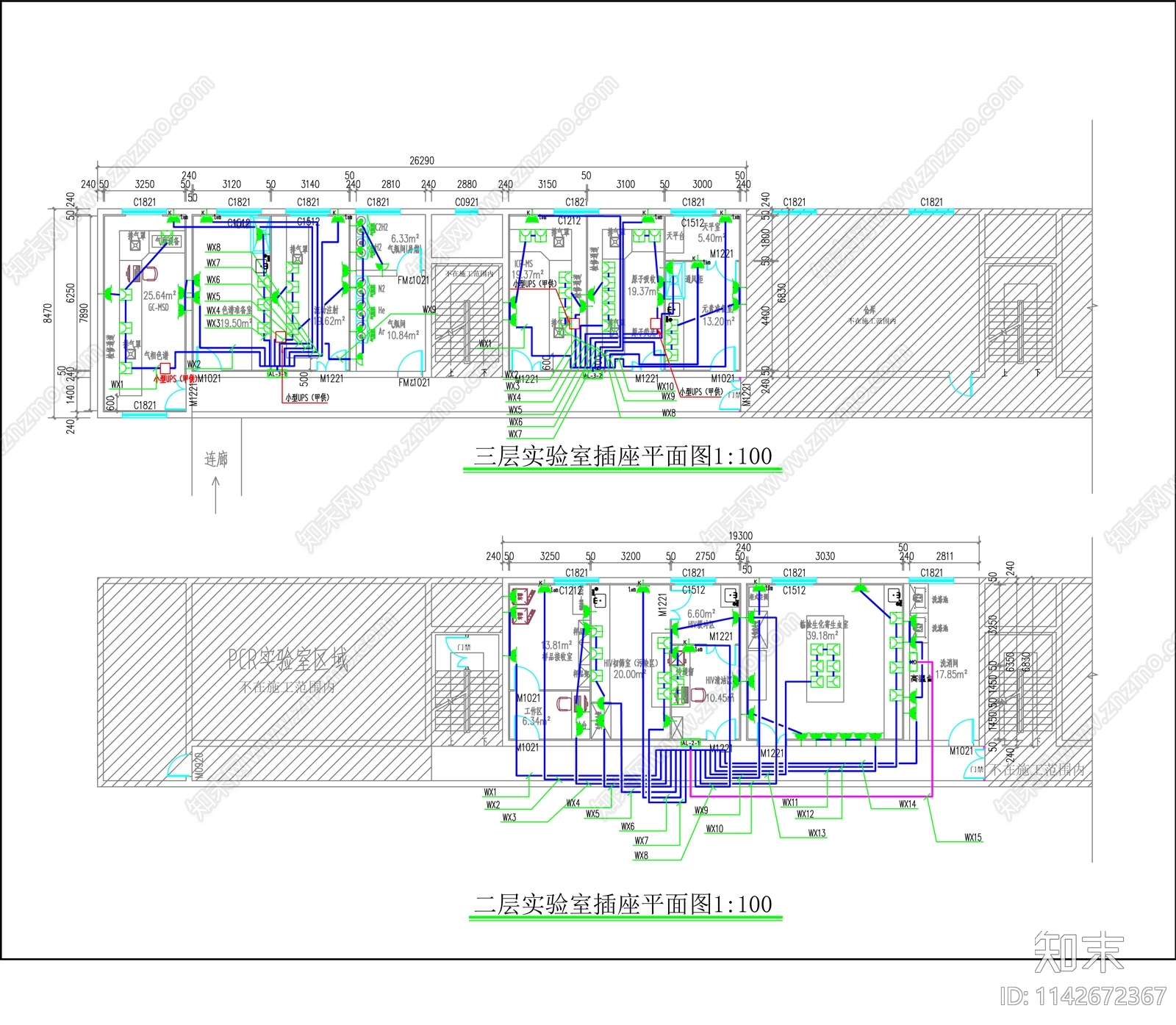 疾控中心实验室装修专业化cad施工图下载【ID:1142672367】