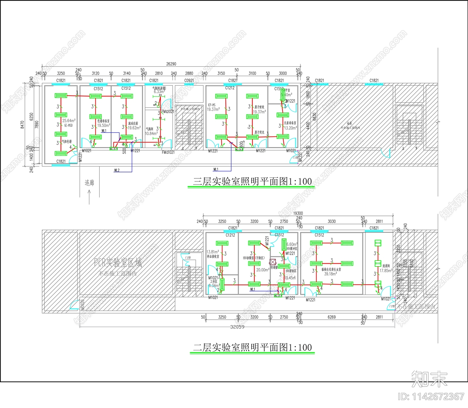 疾控中心实验室装修专业化cad施工图下载【ID:1142672367】