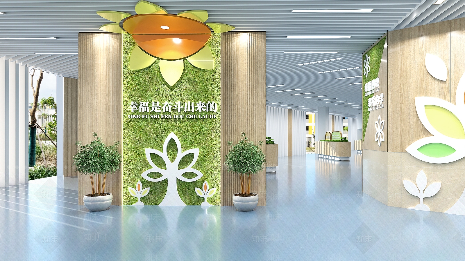 现代学校半开放阅读空间SU模型下载【ID:1142674582】