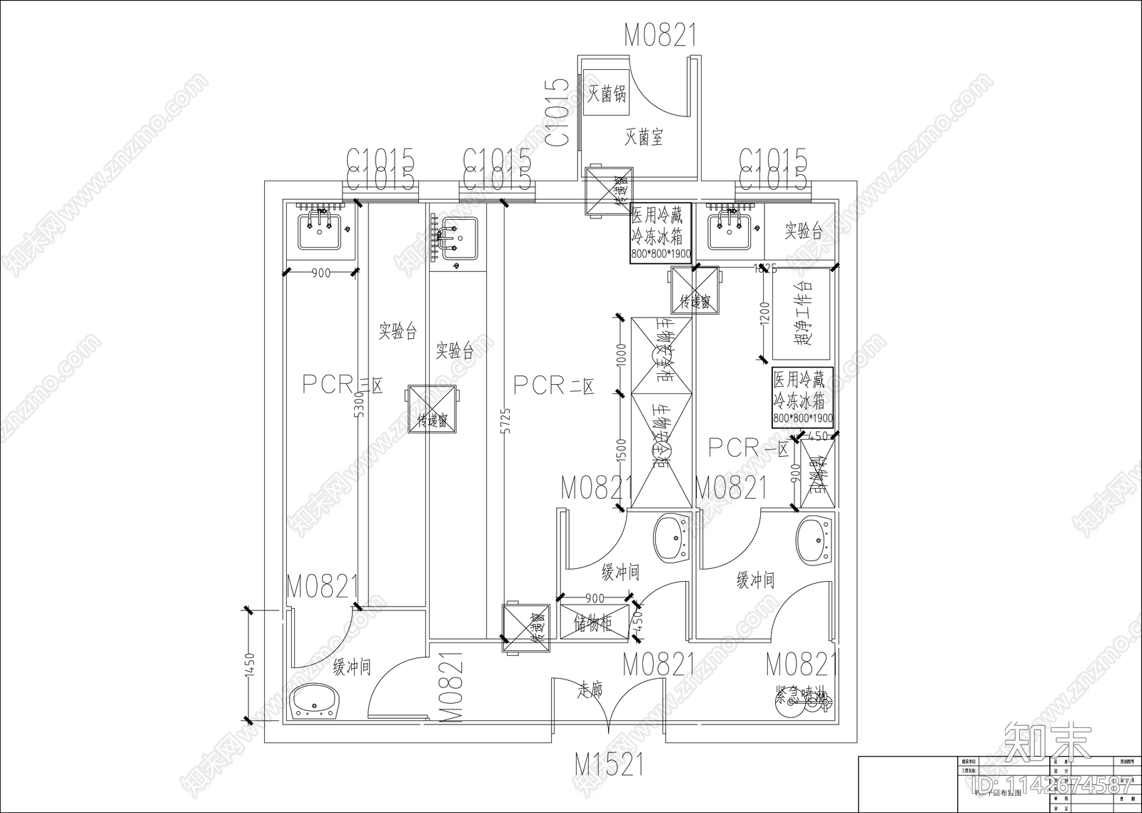 PCR实验室装饰装修电气排风空调施工图下载【ID:1142674587】