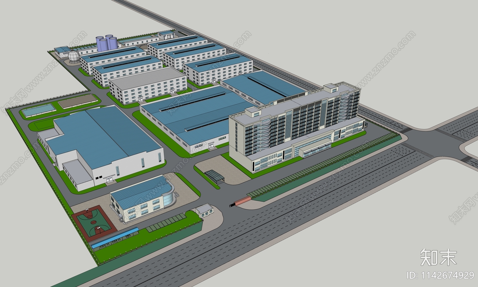 现代工业园区SU模型下载【ID:1142674929】
