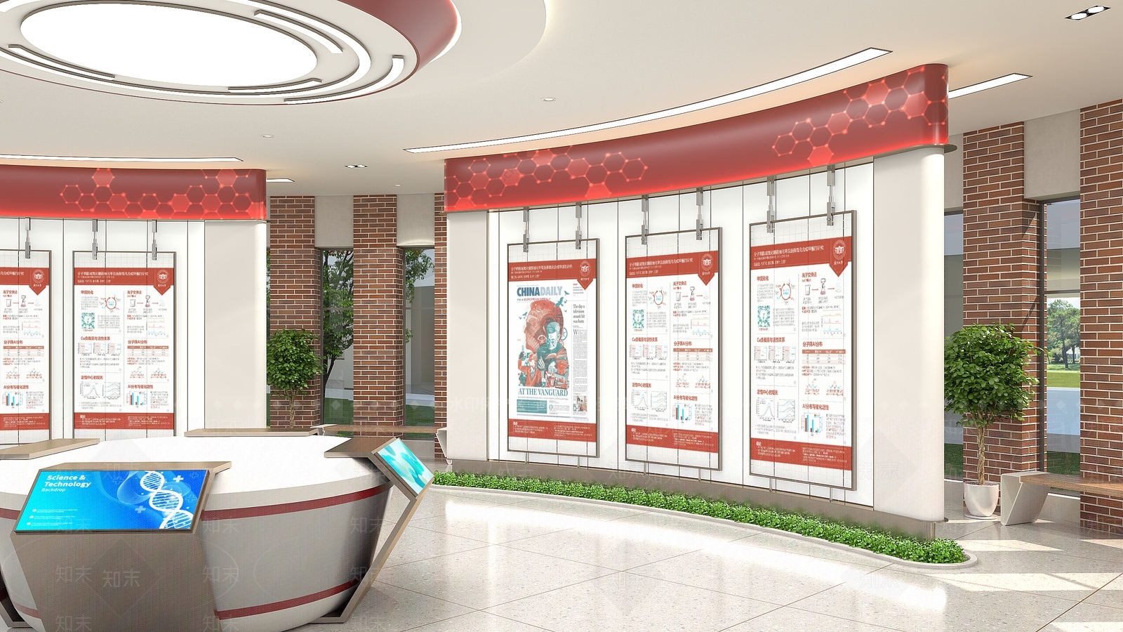 现代中学主题文化展馆SU模型下载【ID:1142678556】