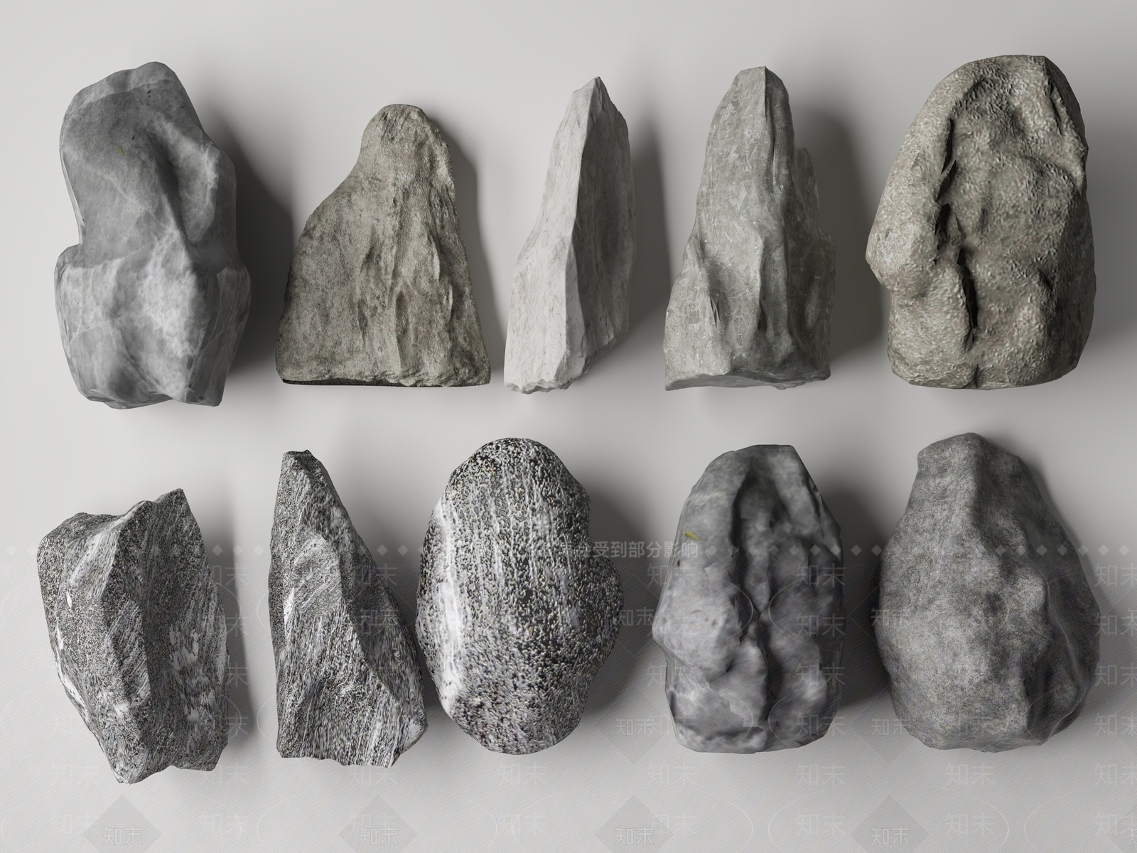 现代假山石头3D模型下载【ID:1142679457】