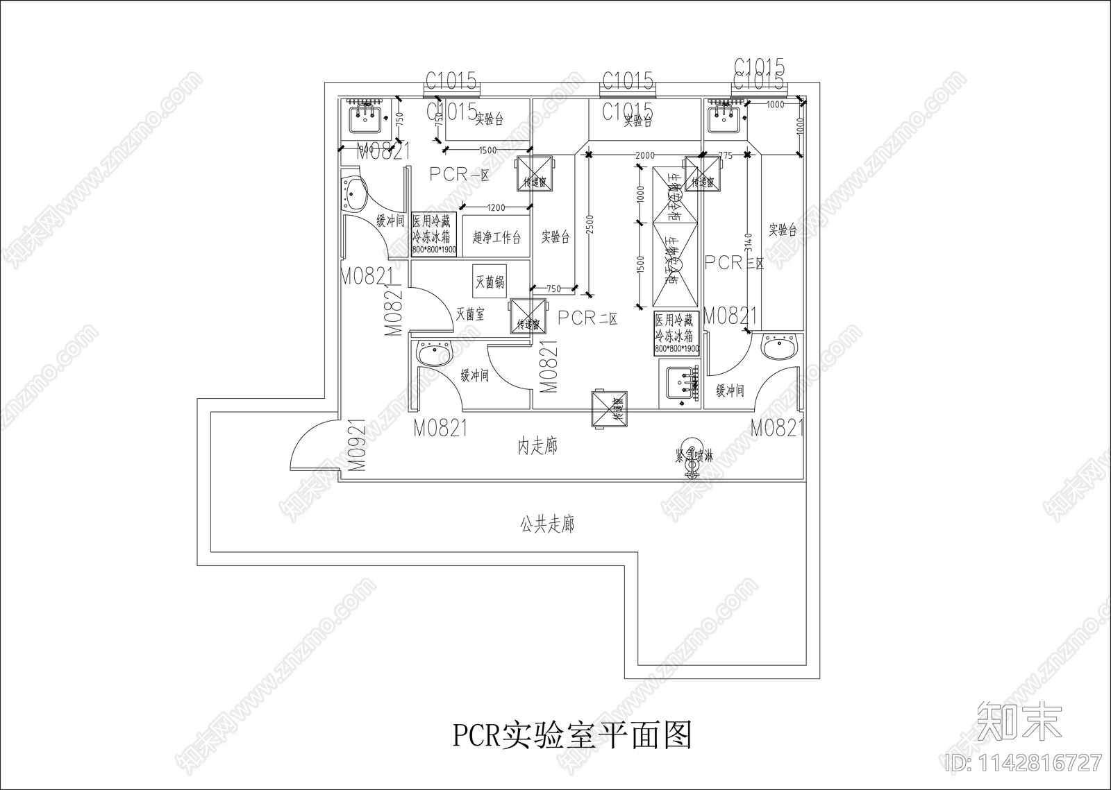 PCR实验室装饰装修电气排风空调新风施工图下载【ID:1142816727】