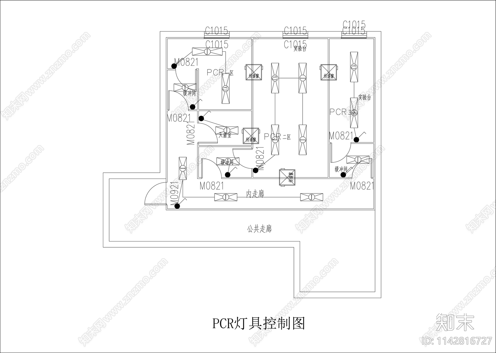 PCR实验室装饰装修电气排风空调新风施工图下载【ID:1142816727】