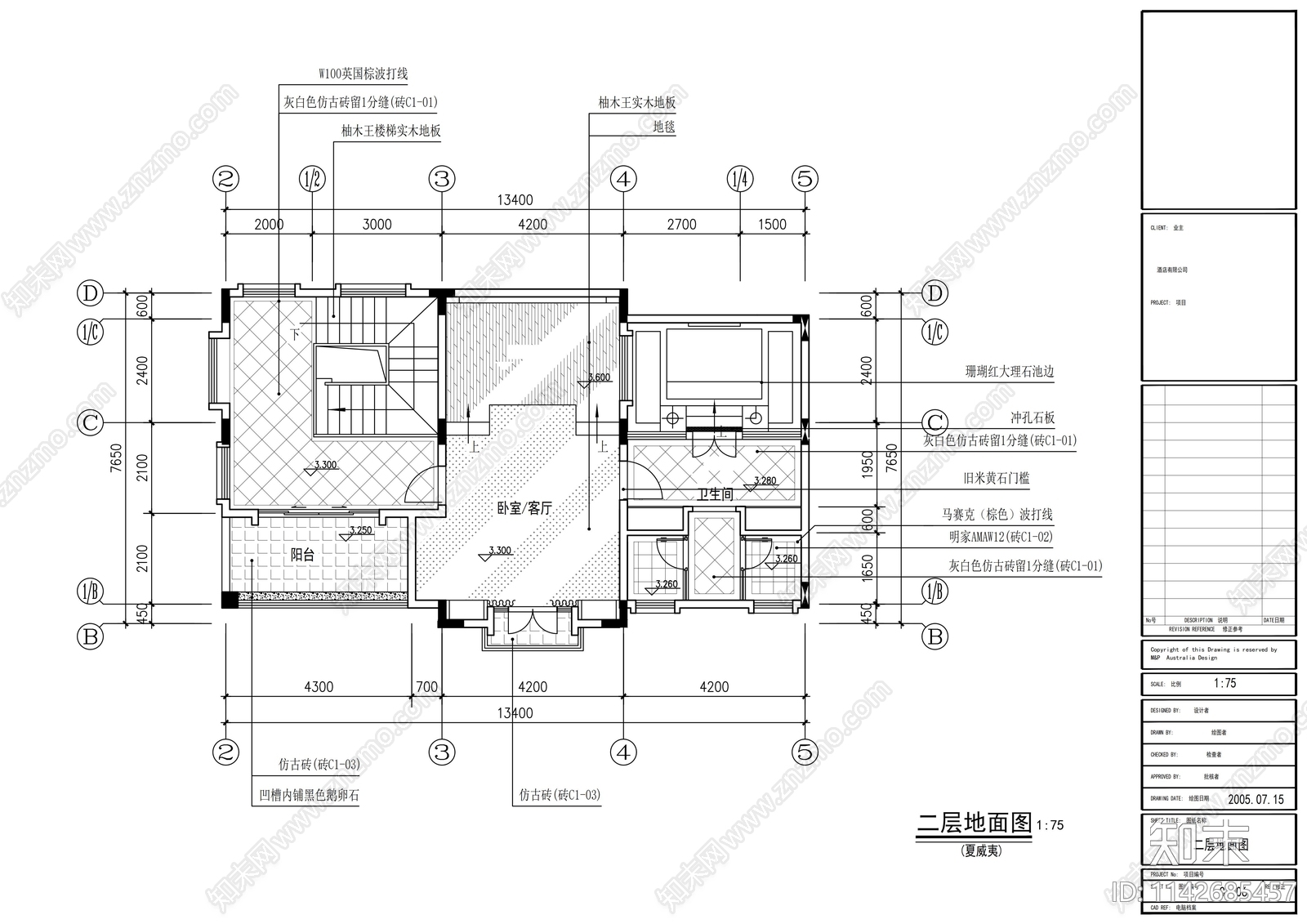 别墅室内装修cad施工图下载【ID:1142685457】