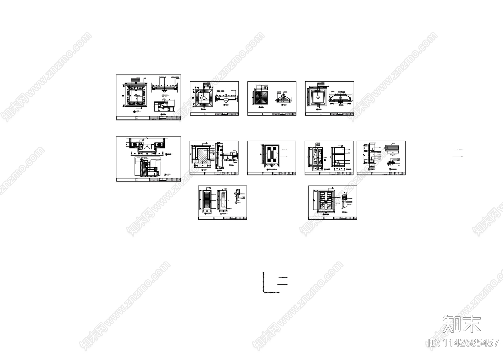 别墅室内装修cad施工图下载【ID:1142685457】