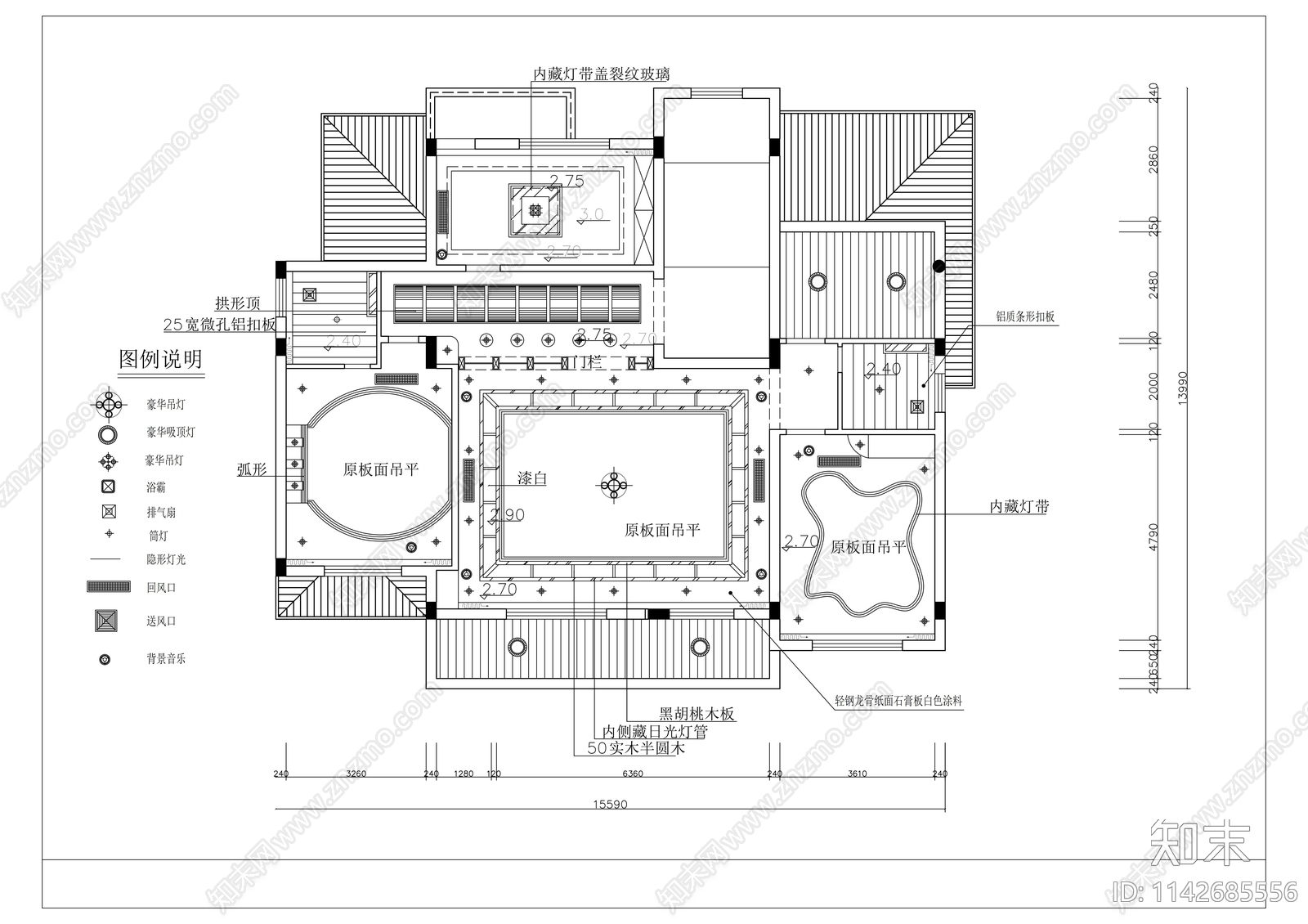 别墅室内装修cad施工图下载【ID:1142685556】