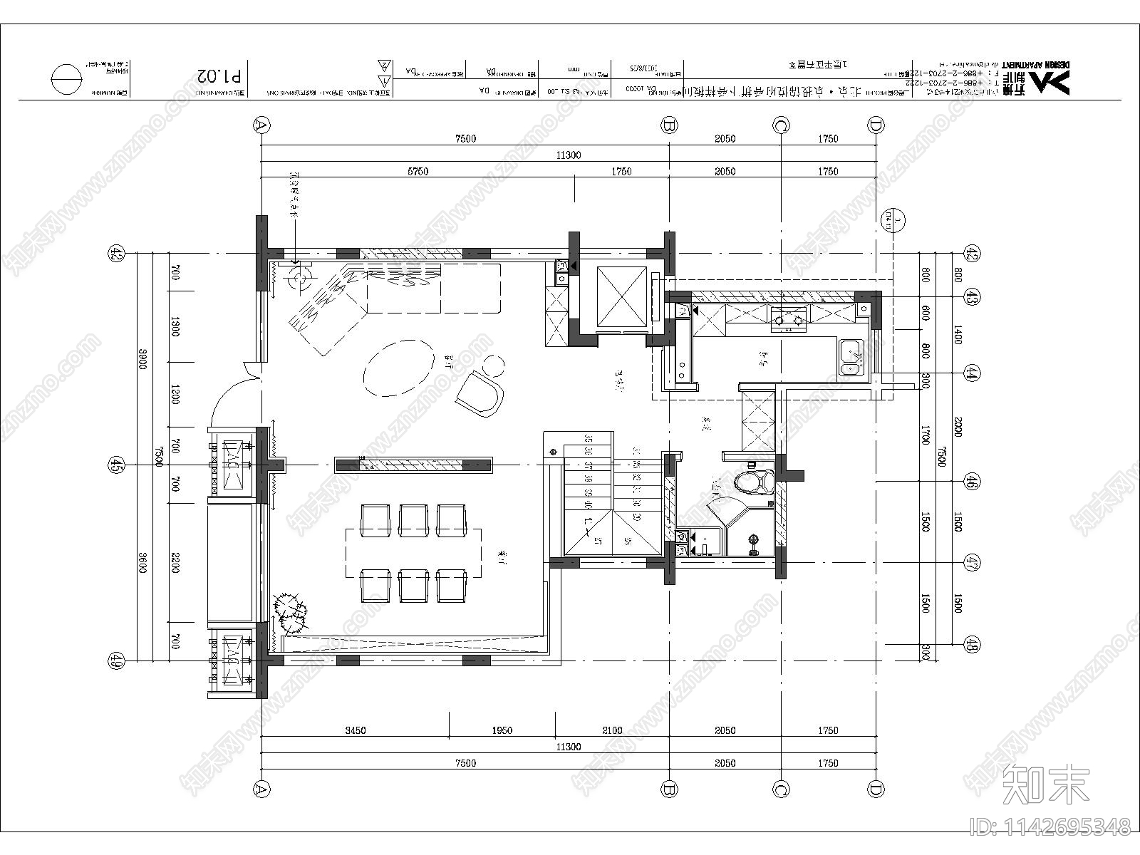 唐忠汉北京锦悦府别墅室内装修施工图下载【ID:1142695348】