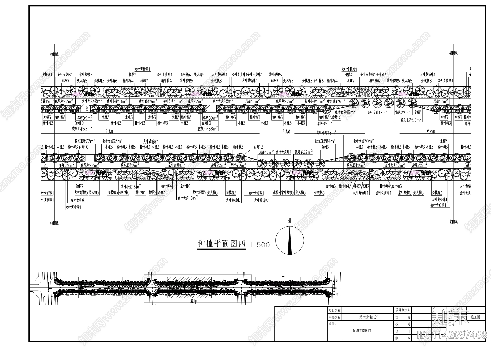 华光路绿化工程cad施工图下载【ID:1142697468】