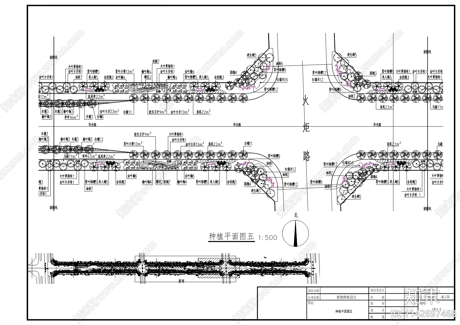华光路绿化工程cad施工图下载【ID:1142697468】