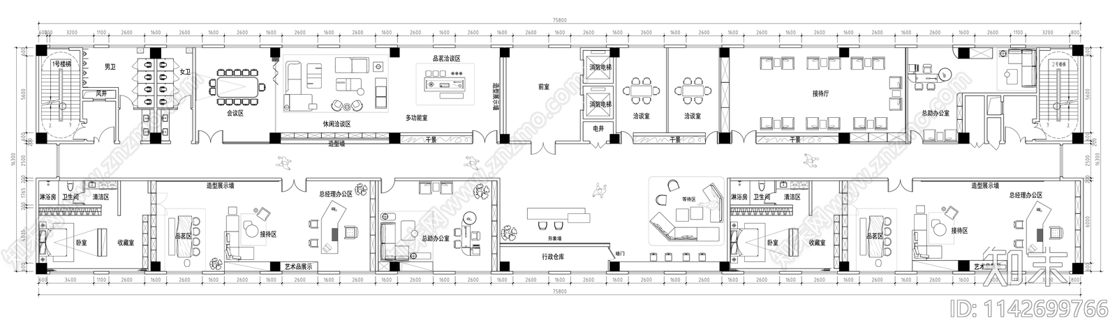 四层办公室平面布置图施工图下载【ID:1142699766】_知末案例馆