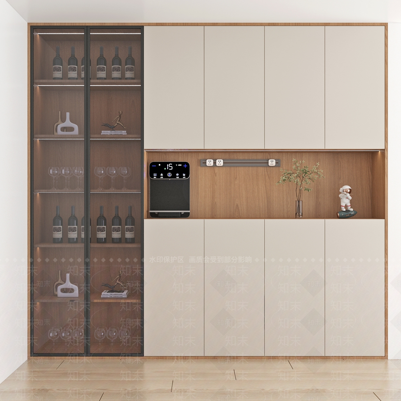 现代酒柜餐边柜3D模型3D模型下载【ID:1142701358】