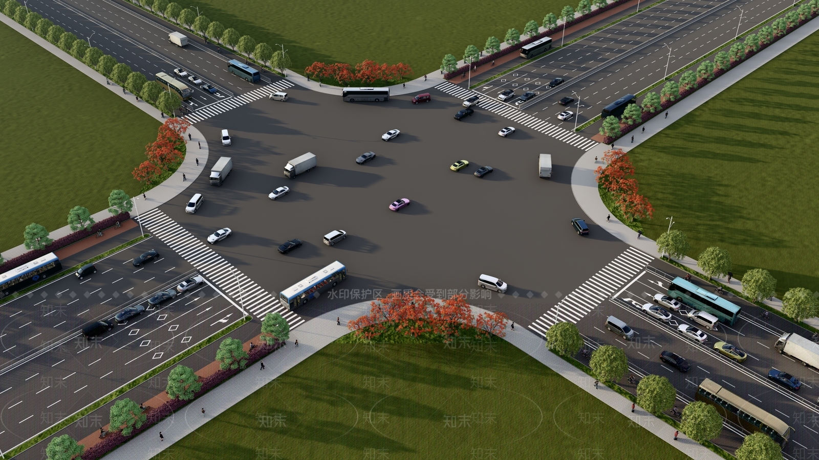现代标准道路表现标线SU模型下载【ID:1142707897】