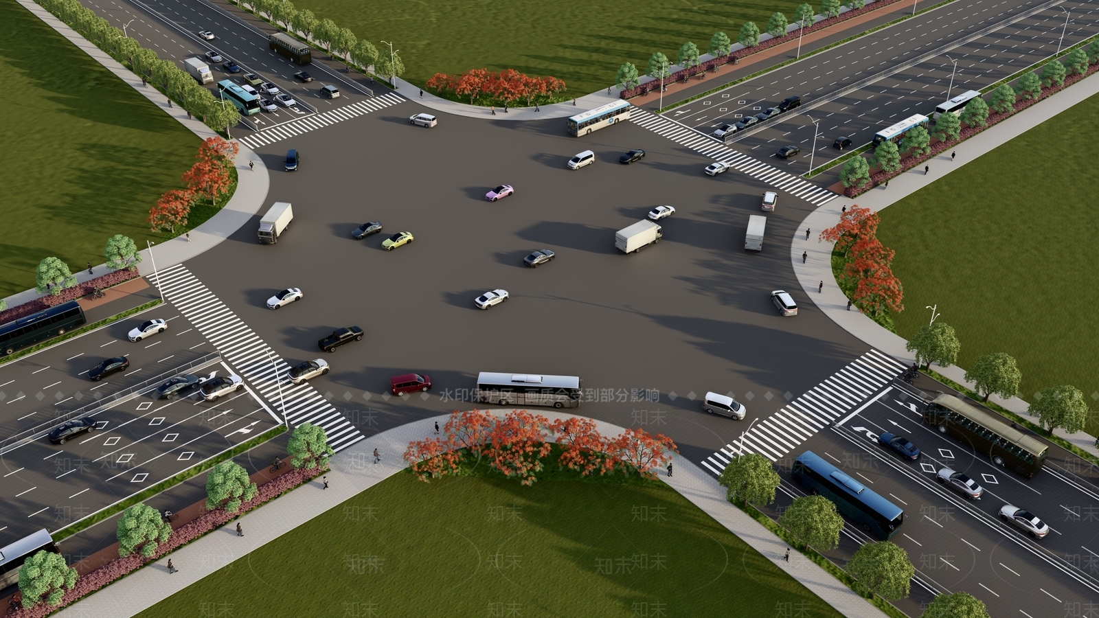 现代标准道路表现标线SU模型下载【ID:1142707897】