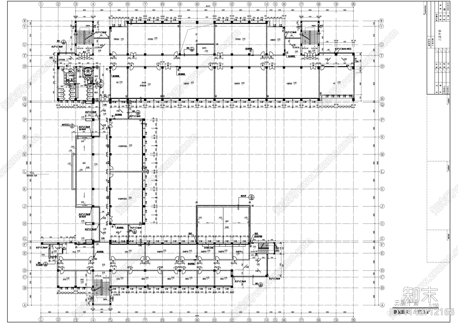 大学教学楼建筑cad施工图下载【ID:1142712168】