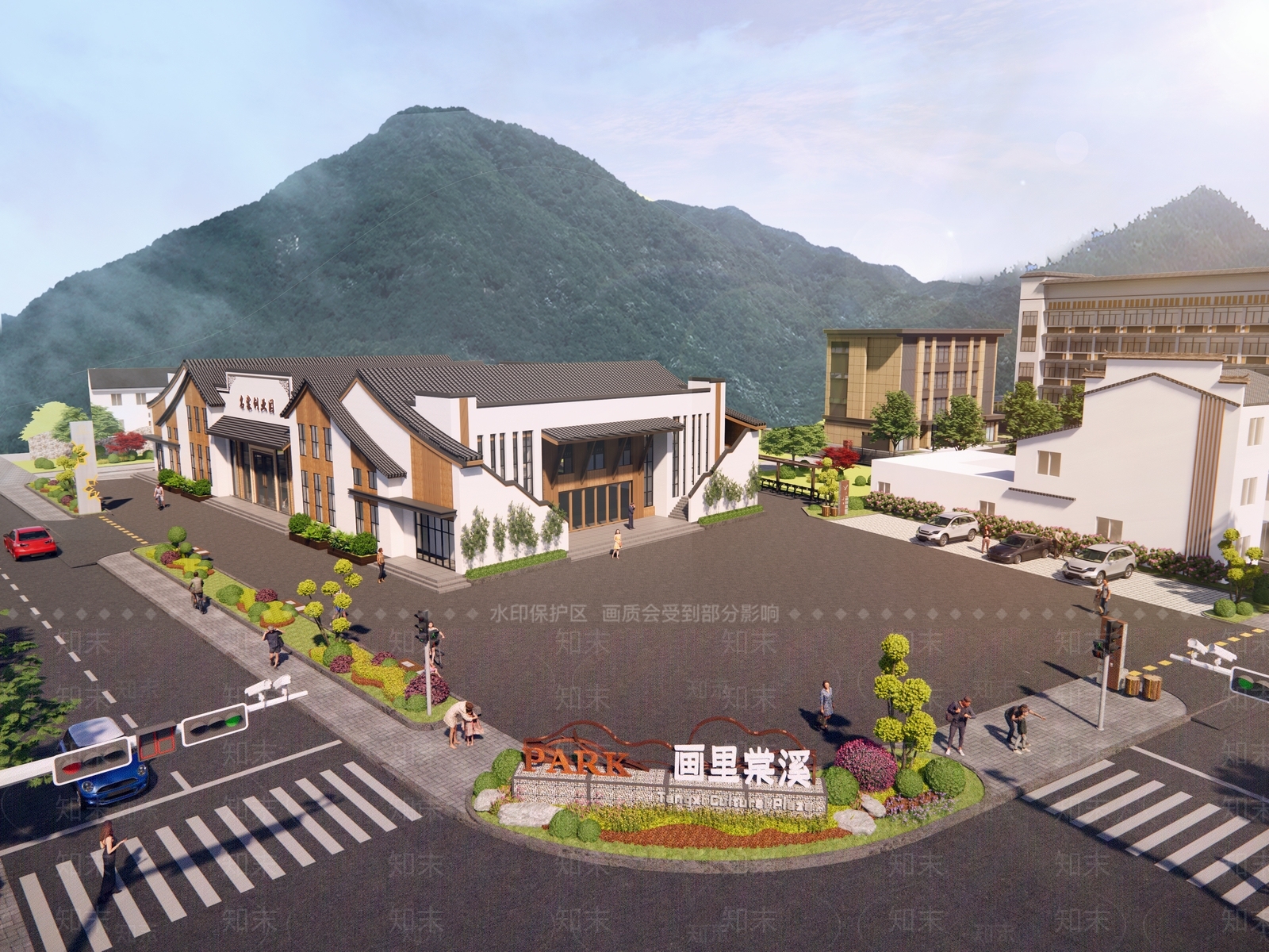 新中式文化剧院SU模型下载【ID:1142713383】