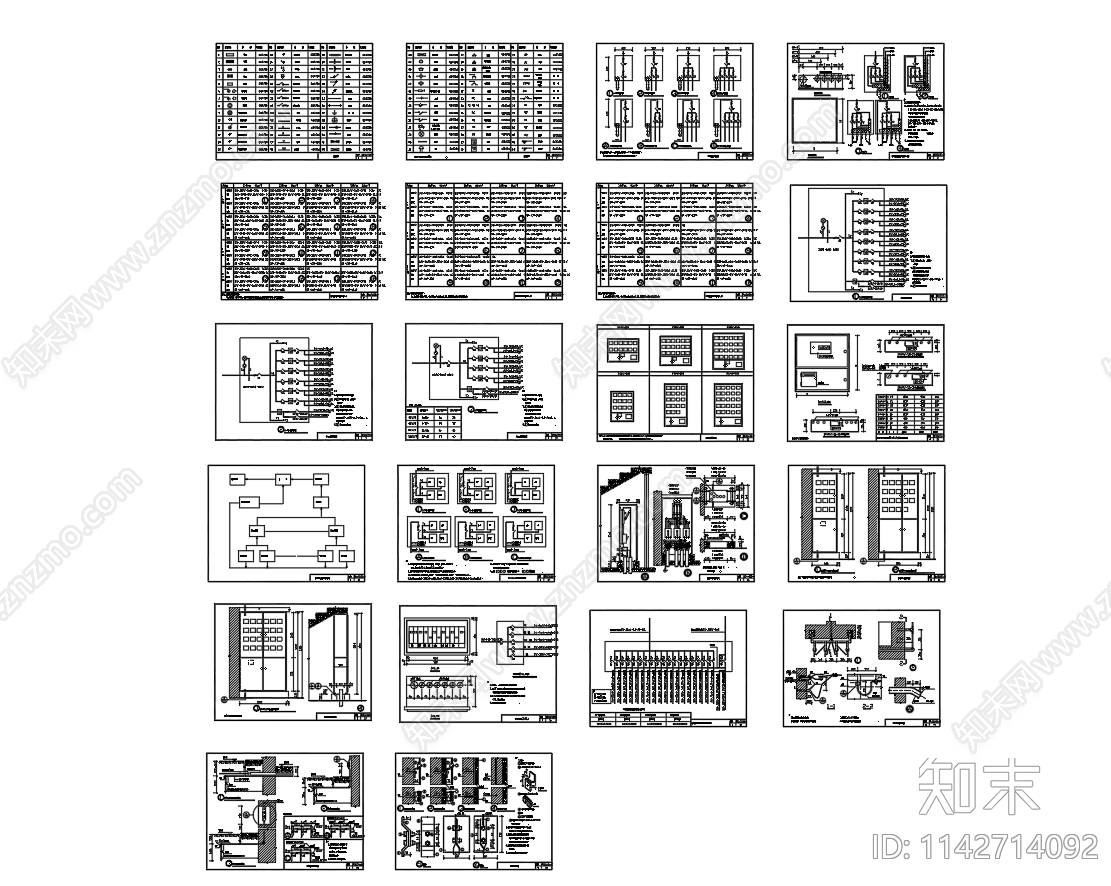 电表箱安装系统示意图cad施工图下载【ID:1142714092】