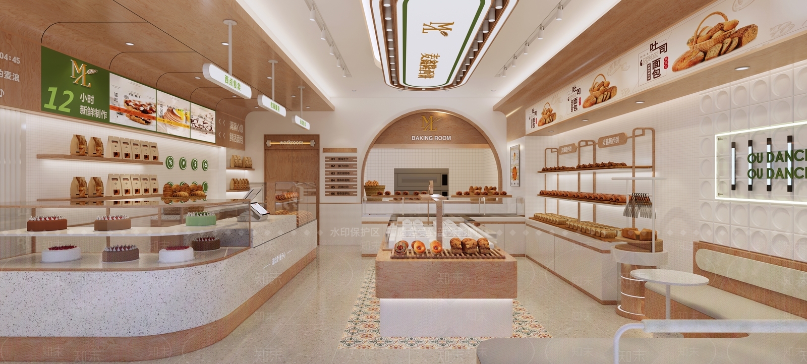 现代甜品面包店SU模型下载【ID:1142714706】