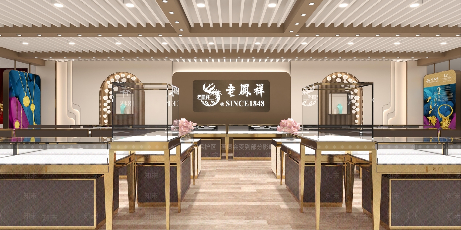现代珠宝店展厅3D模型下载【ID:1142870940】