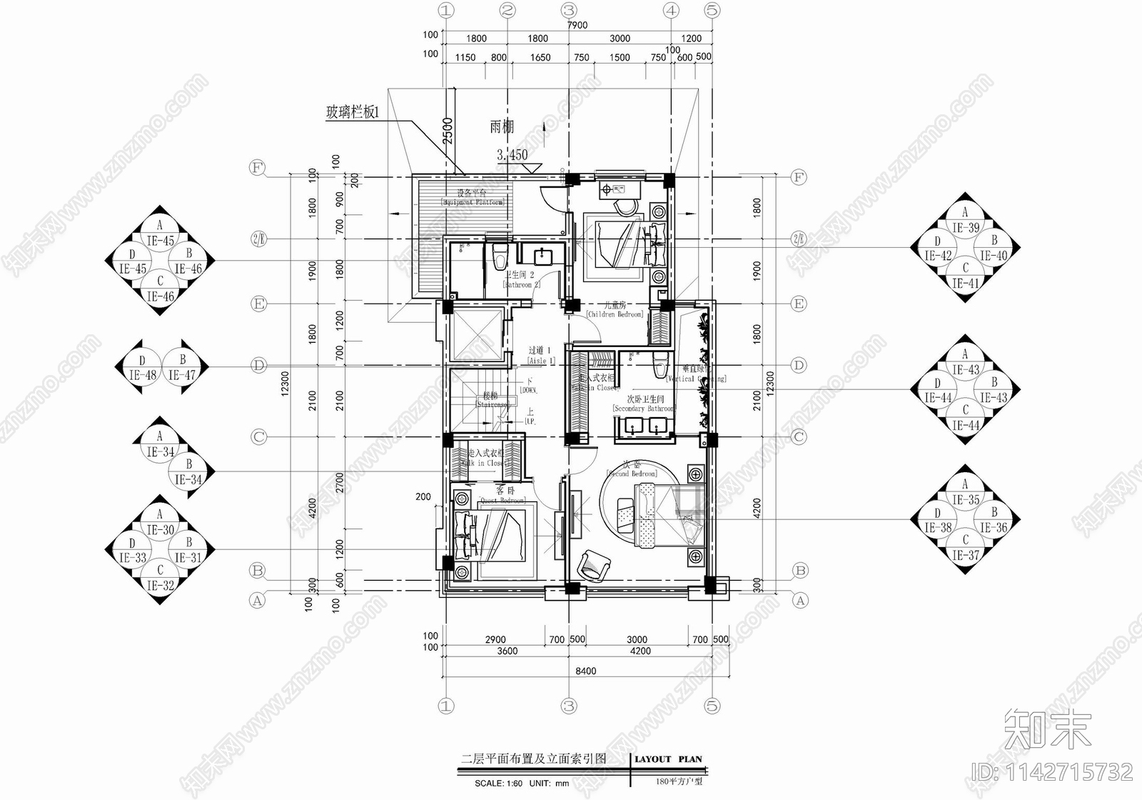 五层新中式小别墅室内施工图下载【ID:1142715732】