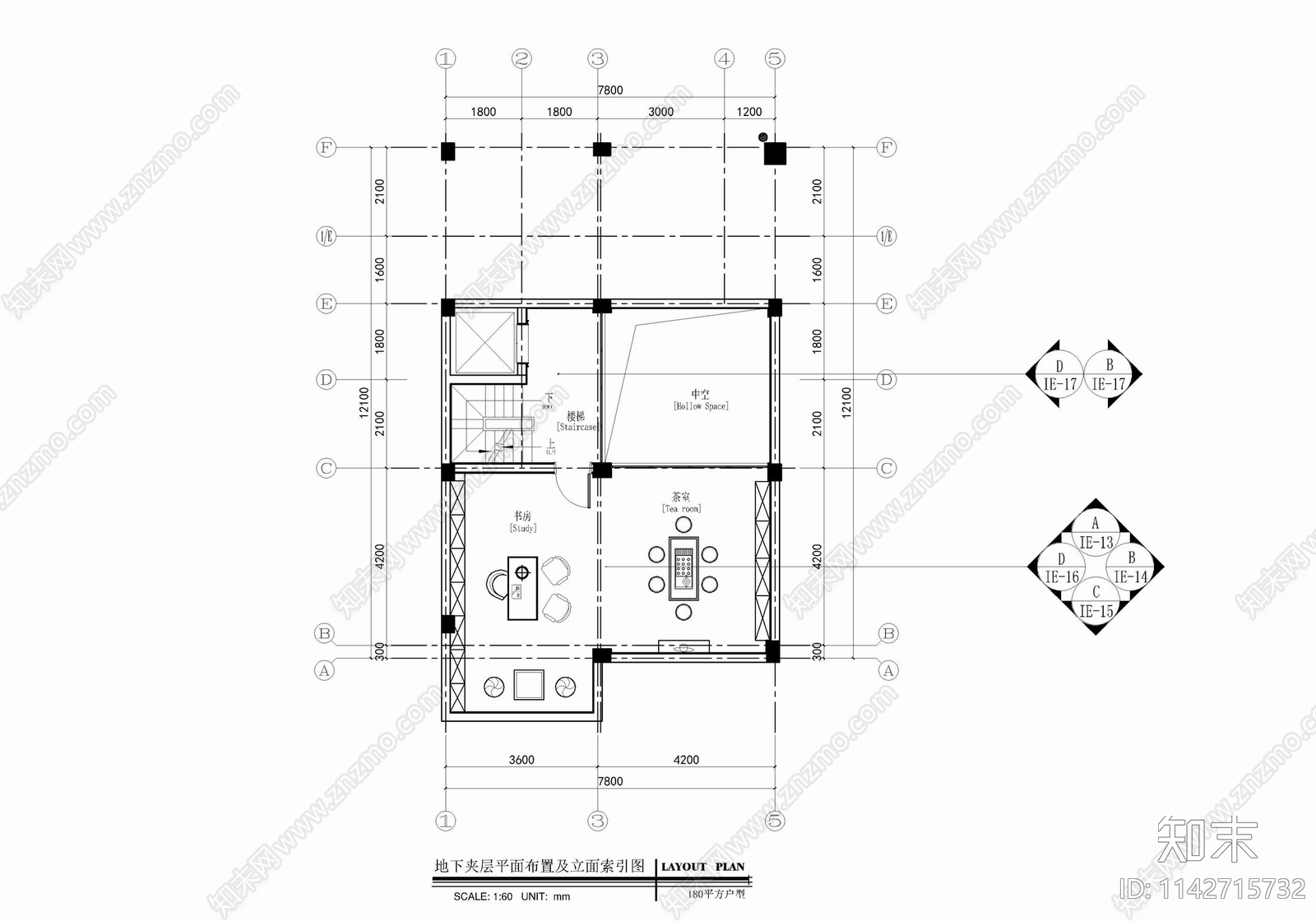 五层新中式小别墅室内施工图下载【ID:1142715732】