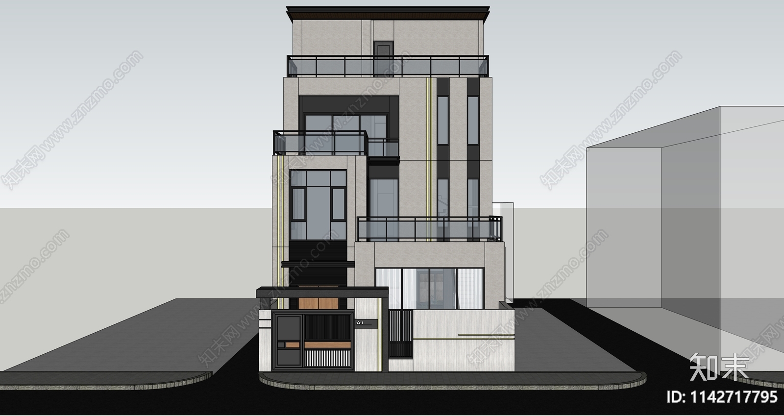 现代别墅SU模型下载【ID:1142717795】