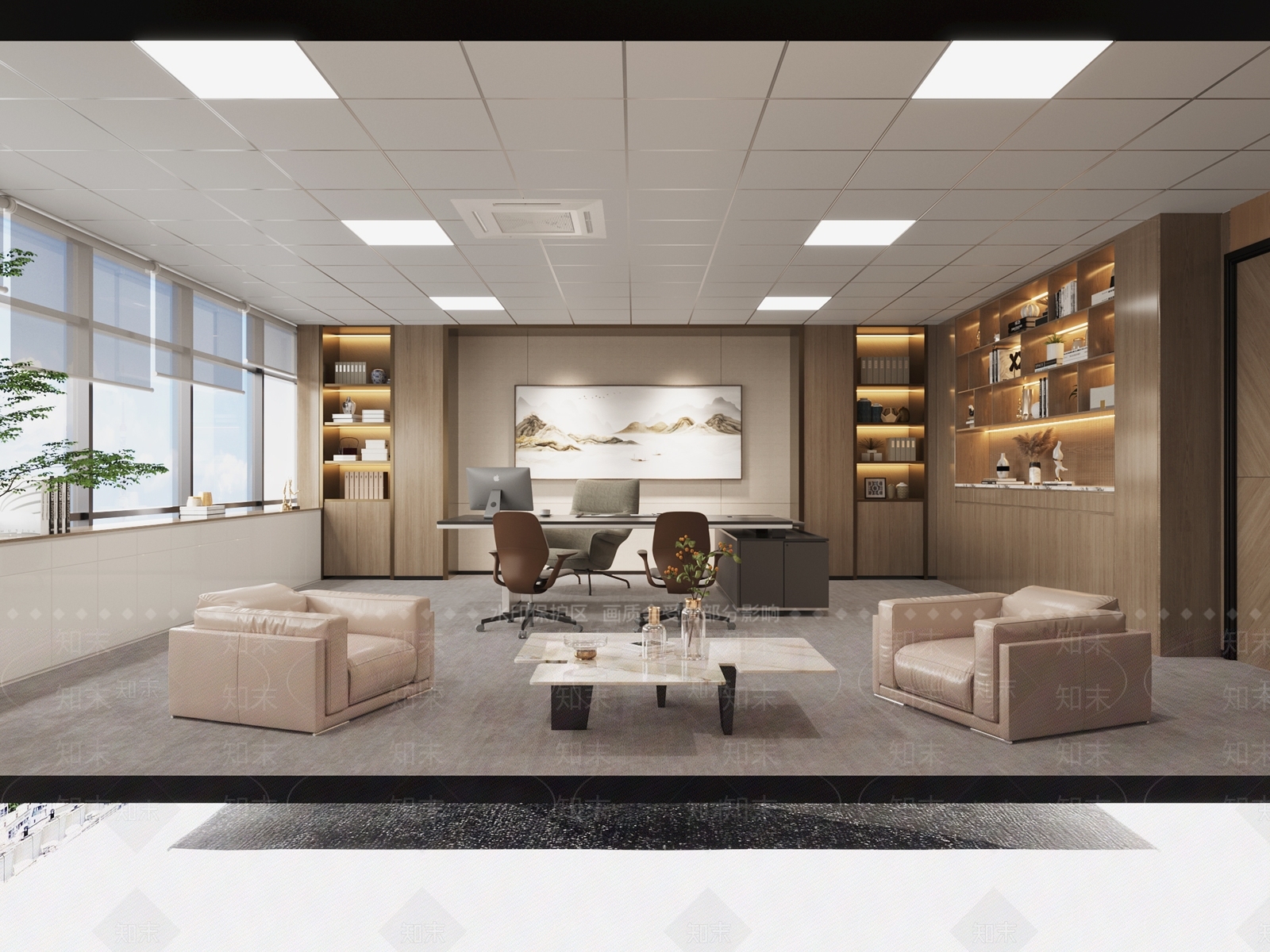 办公大厅3D模型下载【ID:1213959790】